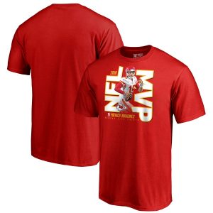 Men’s Kansas City Chiefs Patrick Mahomes Red 2018 NFL MVP T-Shirt