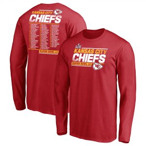 Men’s Kansas City Chiefs Super Bowl LV Bound Play Action Roster Long Sleeve T-Shirt